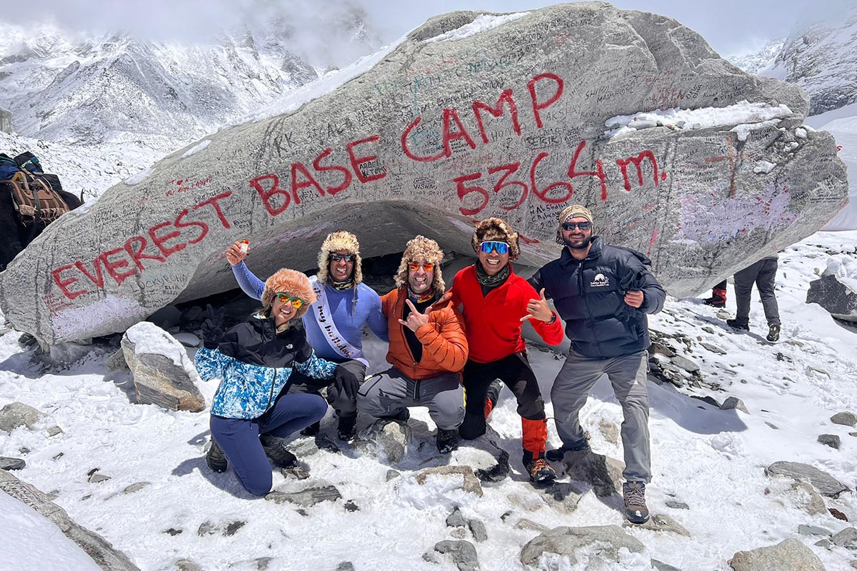 Members at Everest Base Camp